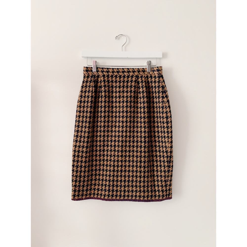 Vintage 1980 Christian Dior Herringbone Wool 2pc Set - Picture 3 of 10